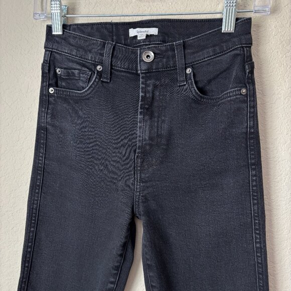 Splendid High Rise Cropped Ankle Essential Black Skinny Jeans - Picture 2 of 10